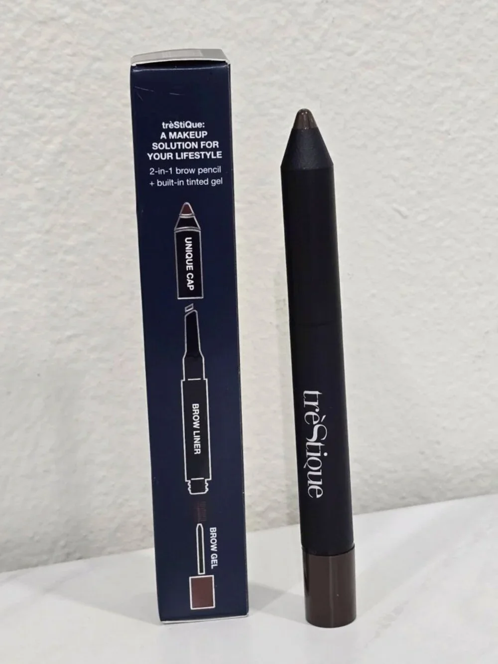 TrèStiQue ✦ 2‑in‑1 Brow Pencil & Tinted Gel ✦ Espresso Vegan Clean Beauty NWT